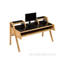 Estação de oficina de música de mesa de estúdio em madeira MDF com suporte para teclado